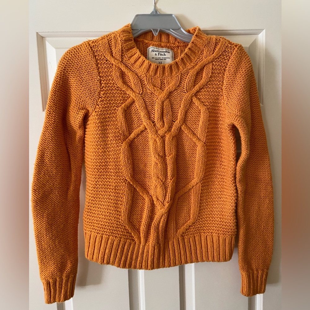 Cable knit gold sweater